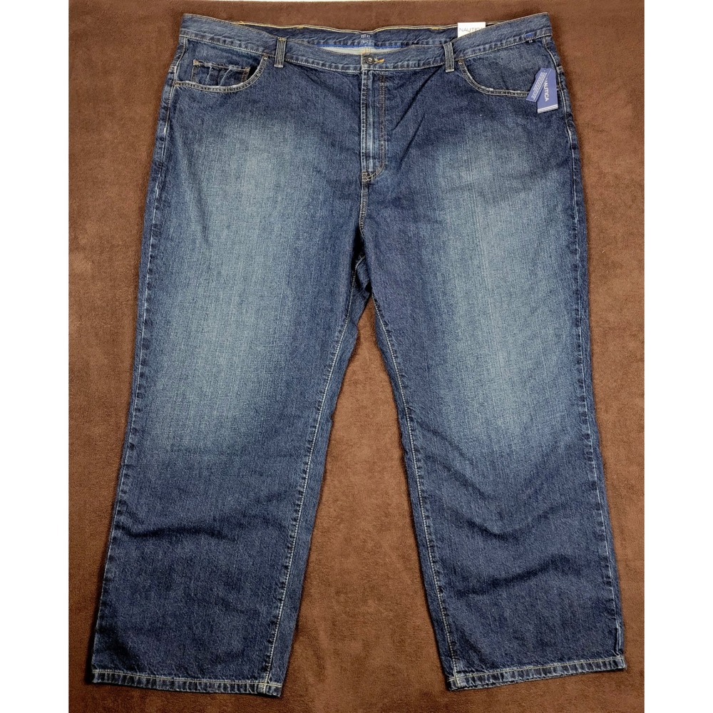 Nautica Mens 52x30 Original Relaxed Fit Jeans Rigger Blue Big & Tall 2DY706 NEW
